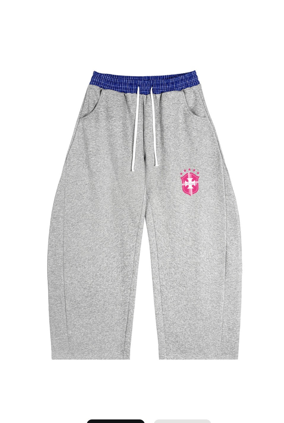 Plaid Waistband Barrel Sweatpants