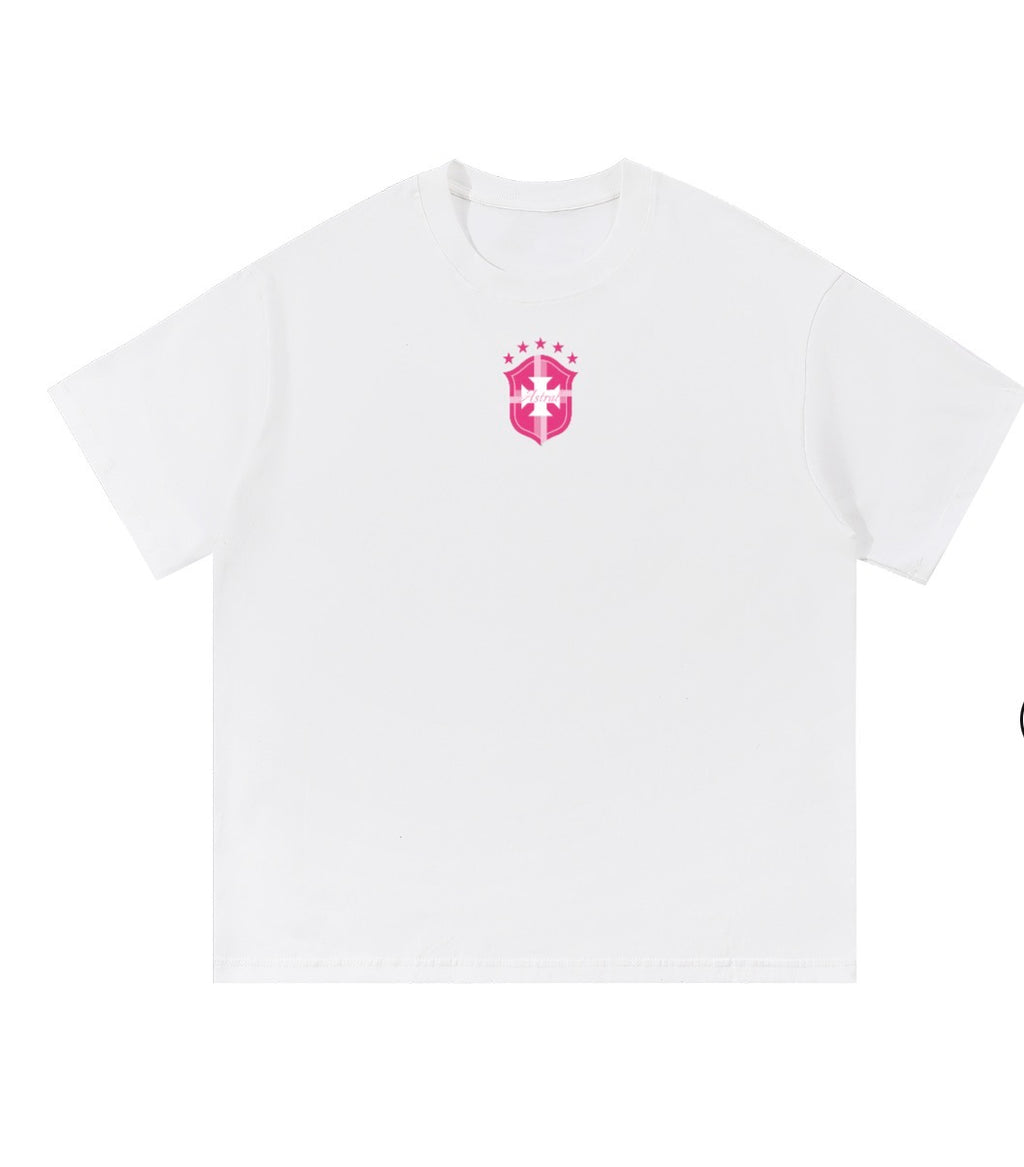 Astral White and Pink logo Tee