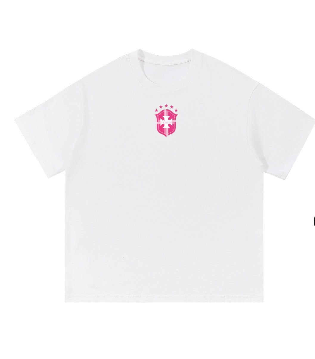 Astral White and Pink logo Tee