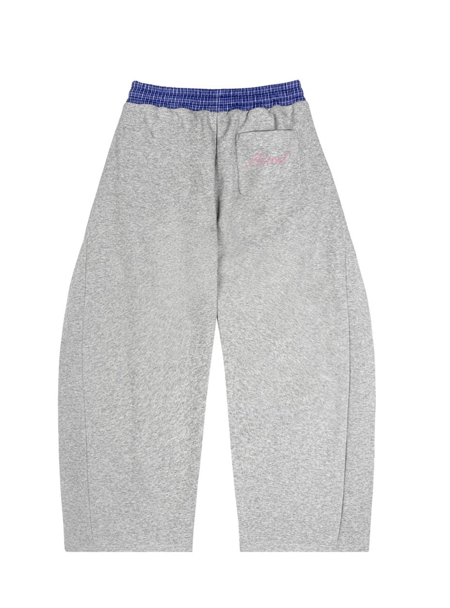 Plaid Waistband Barrel Sweatpants