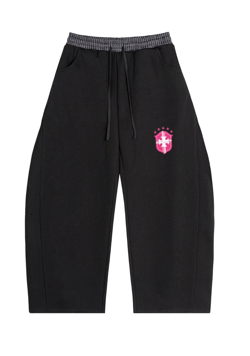 Plaid Waistband Barrel Sweatpants